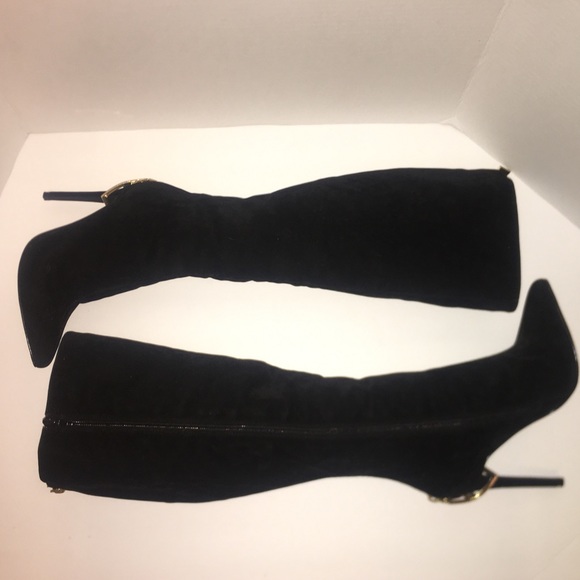 Gold Back Zipper Boots - Picture 2 of 5